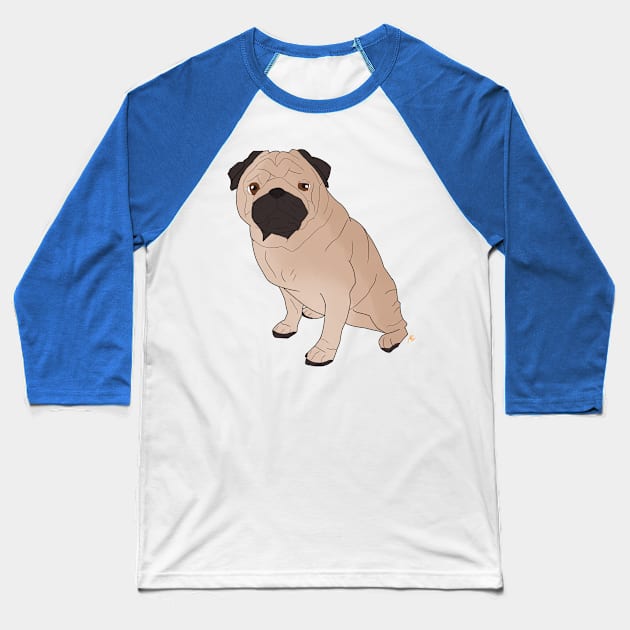 Pug Baseball T-Shirt by AMCArts